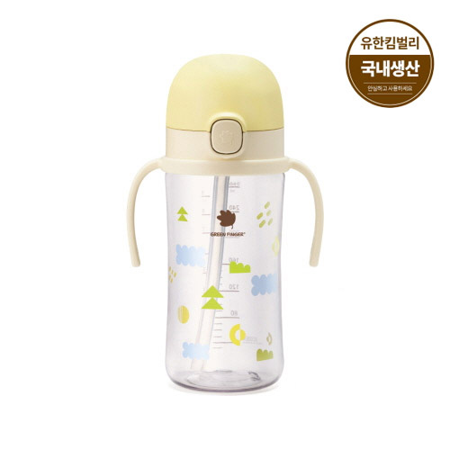 그린핑거 베베그로우 원터치캡 디자인빨대컵 280ml (옐로우) (EA)