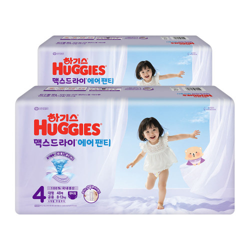 NEW 2026 하기스 맥스드라이 에어 팬티 4단계 공용 96매 (팬티형)