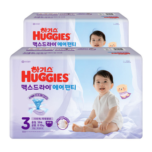 NEW 2026 하기스 맥스드라이 에어 팬티 3단계 공용 112매 (팬티형)