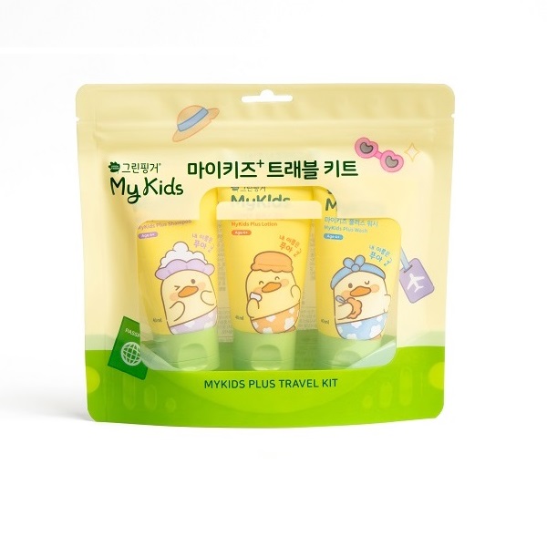 그린핑거 마이키즈 플러스 트래블키트 (로션40ml + 워시40ml + 샴푸40ml) (푸아) (EA)