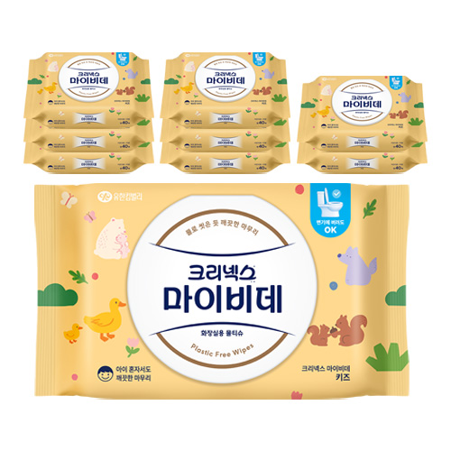 크리넥스 마이비데 키즈 캡형 40매 X 9개입