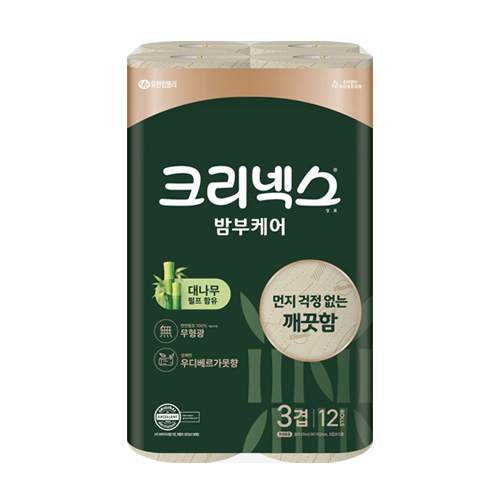 크리넥스 3겹 밤부케어 25m X 12 (EA)
