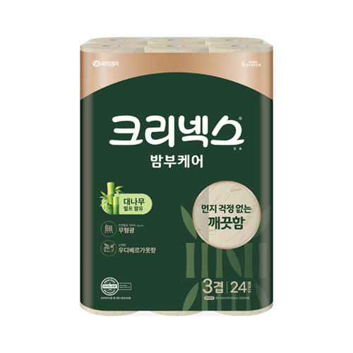 크리넥스 3겹 밤부케어 25m X 24롤 (EA)