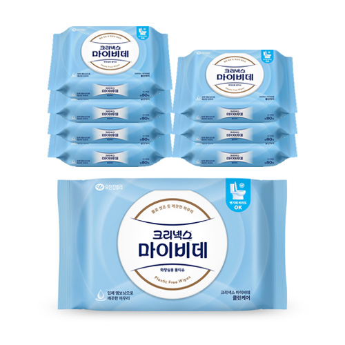 크리넥스 마이비데 클린케어 캡 80매 X 8팩