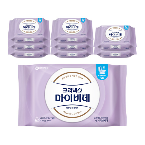 크리넥스 마이비데 센서티브케어 캡형 40매 X 9