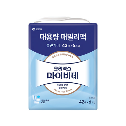 NEW 크리넥스 마이비데 클린케어 42매 X 6 (EA)