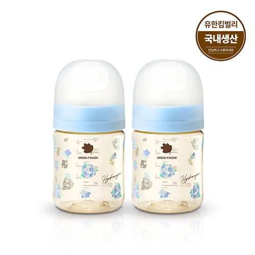 그린핑거 베베그로우 PPSU 수국 디자인 트윈팩 160ml (노꼭지) (EA)