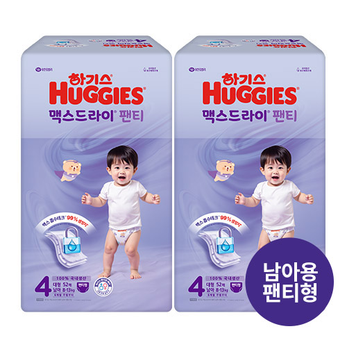 2025 하기스 맥스드라이 팬티 4단계 남아 104매 (팬티형)