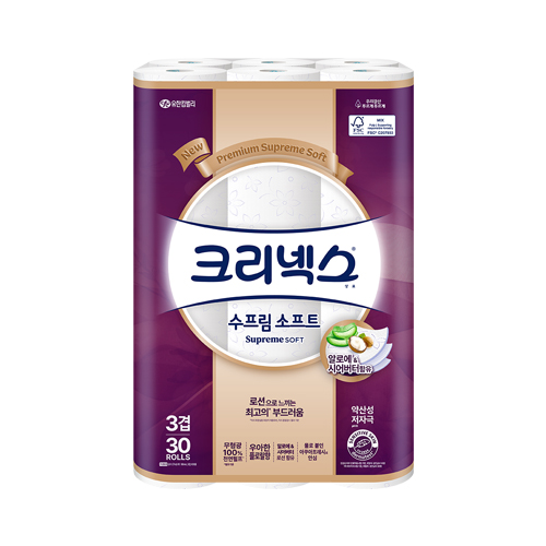 크리넥스 3겹 수프림 소프트 27M X 30롤 (EA)