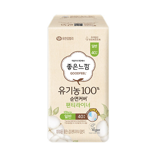 좋은느낌 유기농100%순면 팬티라이너 일반 40개입 (EA)