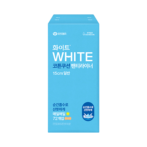 화이트 코튼쿠션 팬티라이너 일반 72개입 (EA)